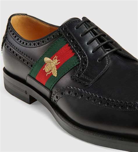 gucci men's diamante leather lace up oxford shoes black|Oxfords Men's Gucci Shoes .